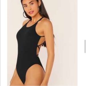 Shein cross cross back body suit never worn